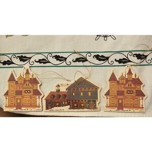 Lot of 3 Amcal Charles Wysocki Building Houses Ornaments Die Cut 1989